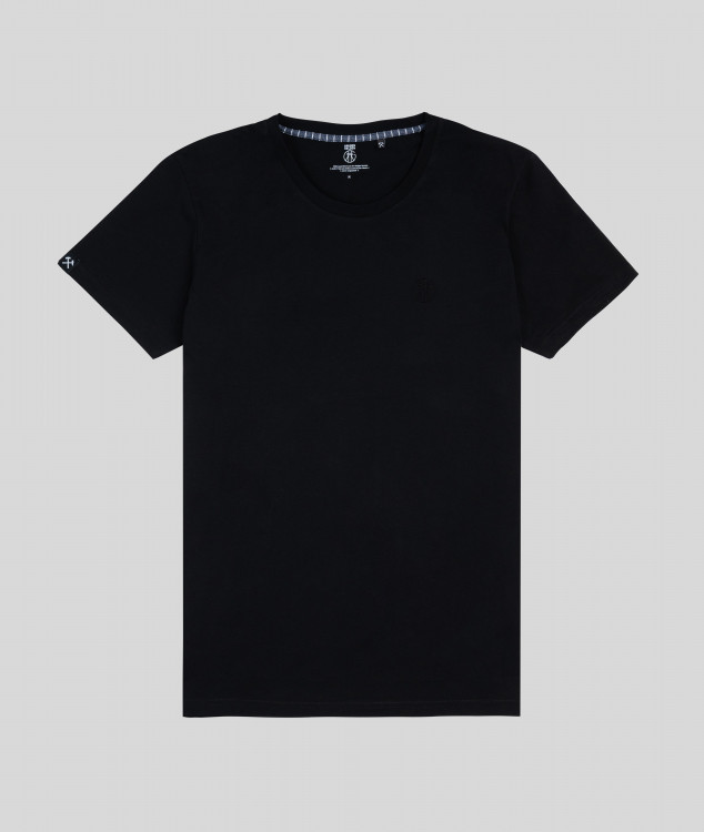 T-Shirt Männer Basic Logo Schwarz