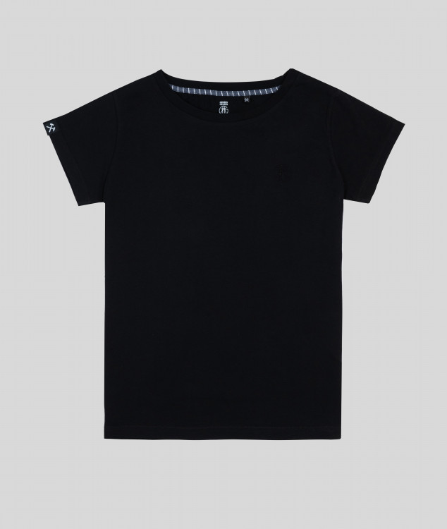 T-Shirt Frauen Basic Logo Schwarz